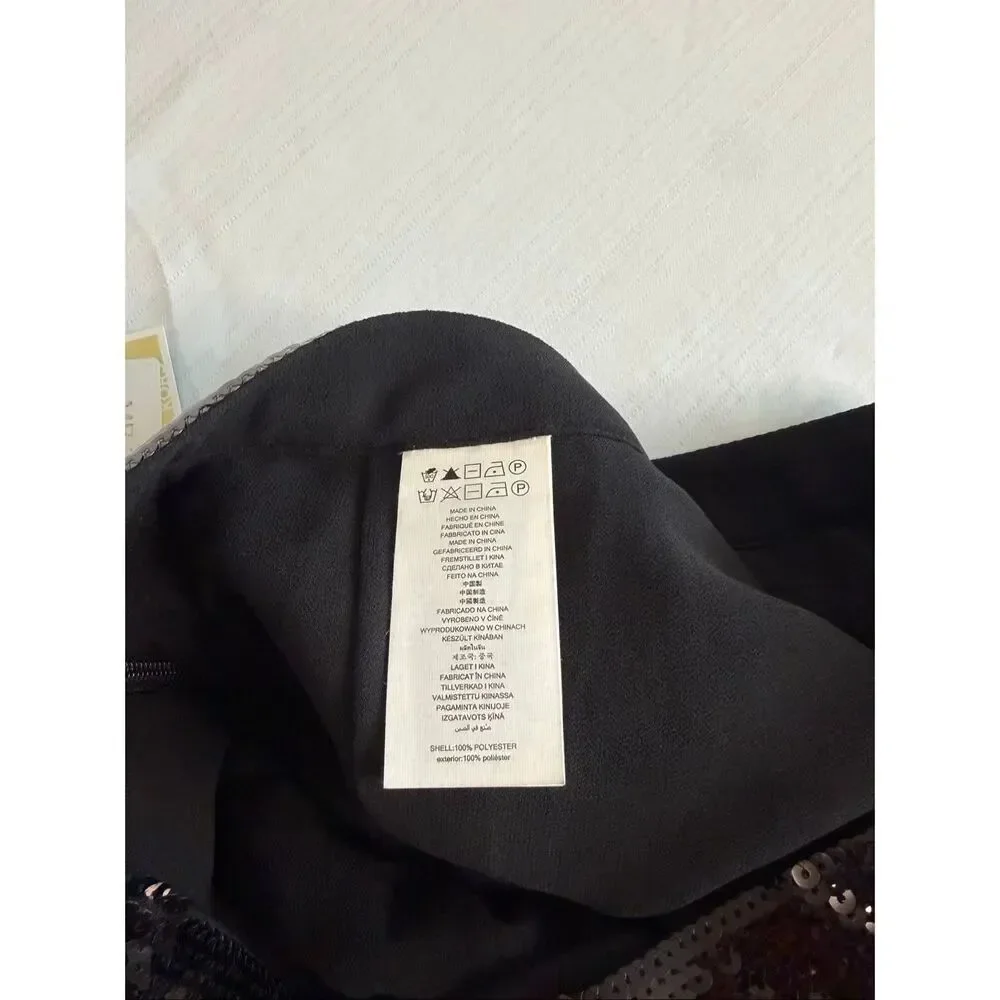 NWT Michael Kors Black Sequin Pleated A Line Cocktail Party Skirt Size 2 New